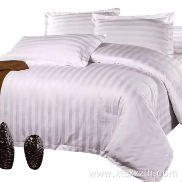 cotton hotel duvet cover white 1cm satin stripe